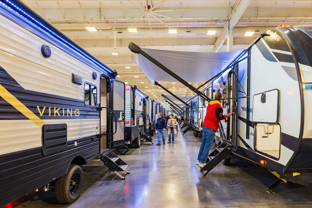 Luxury Camper Display in RV Show 