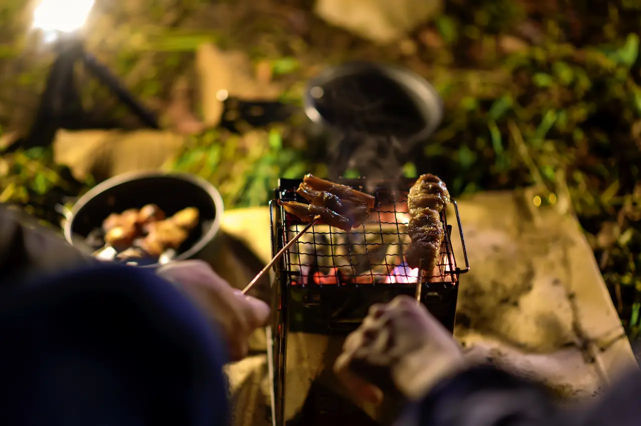 Barbecue Meal Grill on Camping 